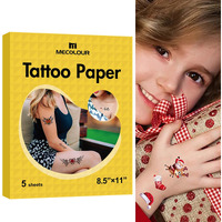 Mecolour Printable Temporary Tattoo Paper 8.5""X11""-5 Sets For Inkjet Printer Diy Image Transfer Decal Paper For Skin  For Celebrate Festivals  Parties  Birthday Bashes New Year