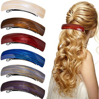 6 Pieces Retro Acrylic Hair Barrettes For Women  Gold Thread Stripes Large French Automatic Hair Barrettesfor Girl And Hair Barrettes For Thick Hair  6 Colors Hair Clip