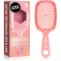 Fhi Heat Unbrush Detangling Brush For Pain-Free Brushing On All Wet Or Dry Hair Types - Durable Duoflex Anti-Static Bristles  Lightweight Handle  Vented Hair Brush  Ruby Peach