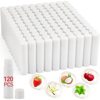 Visrie 120 Pack Lip Balm Unlabeled  Natural Lip Balm Bulk Blank Tube  Personalized Lip Balms For Party Favors Adults And Bridal Shower Favors Or Baby Shower Gifts-5 Flavors