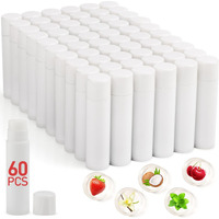 Visrie 60 Pack Lip Balm Unlabeled  Natural Lip Balm Bulk Blank Tube  Personalized Lip Balms For Party Favors Adults And Bridal Shower Favors Or Baby Shower Gifts-5 Flavors
