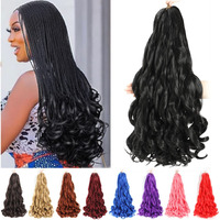 French Curly Braiding Hair 24 Inch 8 Packs - Pre Stretched Bouncy Braiding Hair- Loose Wavy Braiding Hair Synthetic Hair Extensions For Black Women (24 Inch 8 Packs  1B)