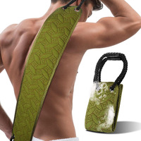 Dodiff Exfoliating Back Scrubber For Use In Shower  38.5 Inch Back Washer With Handles  Dual-Sided Body Exfoliator For Daily & Deep Skin Cleaning  Bath Back Scrub Washcloth For Men & Women (Green)