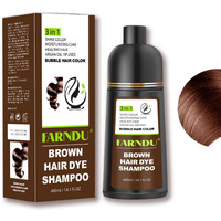 Farndu Brown Hair Dye Shampoo Gray Hair Coverage Natural Herbal Hair Color Shampoo 3 In 1 Champu Para Canas