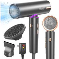 Yashe Hair Dryer With Diffuser  1400W High-Speed Brushless Motor  110 000 Rpm Fast Drying Of All Hair Types  Thermo-Control Negative Ionic Blow Dryer  4 Temps & 3 Speeds  Lightweight For Home Travel