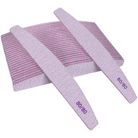 80/80 Grit Nail Files (25 Pack)  Emery Boards For Acrylic Nails And Gel Nails  Coarse Nail File Double Sided 80 Grits Emory Professional Nail Filers Reusable Washable Manicure Curved Gray Bulk