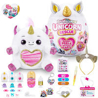 Rainbocorns Unicorn Rescue Surprise (White) By Zuru  Collectible Plush Stuffed Animal  Egg Toys  X-Ray Sticker Pack  Magical Slime  Headband  Ages 3+ For Girls  Children (Daxelle The Unicorn Plush)