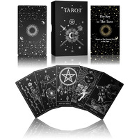 Wjpc Silver Foil Tarot Cards With Guide Book Set&Gift Box For Beginner& Expert. Original Design Tarot Decks  Tarot Cards Decks