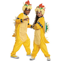Bowser Costume Hooded Jumpsuit  Official Super Mario Character Costume For Kids  Size (4-6)