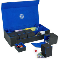 6 In1 Card Deck Box Set X-Large Premium Card Game Deck Storage Box With 5 Small Card Deck Case Compatible With Mtg/Tcg/Yugioh/Magic/Commander(Black&Blue)