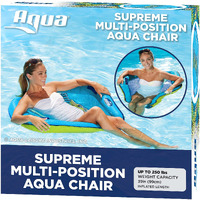 Aqua Deluxe Supreme Hex Pool Chair Lounge  Luxury Fabric  Suntanner Pool Chair Float  Adult Pool Float  Heavy Duty  Blue Fern