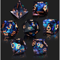 Cttasty Dnd Dice Set Resin Sharp Edge Dice Set Handmade 7Pcs Polyhedral Dice Set Dnd Rpg Mtg Role Playing Game Dice Set D&D Dice With Gift Case For Dnd Dungeons And Dragon (Light-Black)