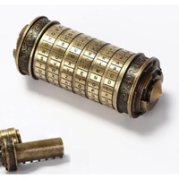 Unique Valentines Gift Cryptex Da Vinci Code Mini Cryptex Lock Puzzle Boxes With Hidden Compartments Heavy Real Metal Novelty Birthday Gifts Big Enough For Notes Paper Money Rings Jewelry (Bronze)