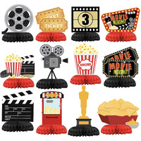 Hapibidesign Movie Night Party Decorations - Honeycomb Centerpieces For Movie Night Birthday Decor - Movie Night Table Decoration For Kids - Movie Night Theme D?Cor
