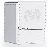 Uaono Card Deck Box For Yugioh Mtg Cards  100+ Deck Case With 2 Dividers Fits Tcg Ccg  Pu Leather Card Storage Box Compatible With Collectible Trading Cards (White  Sky Dragon)