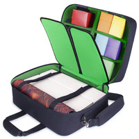 Usa Gear Xl Magic The Gathering Mtg Deck Box Bag Travel Case - Large Mtg Card Storage Bag With Padded Shoulder Strap  Customizable Interior  Weather Resistant - Fits Deck Boxes & Sleeved Cards - Green