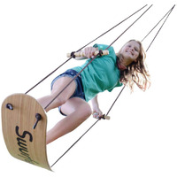 Swurfer The Original Tree Swing Stand Up Surfing Swing With Skateboard Seat Design And Adjustable Handles (Bamboo-Limited Edition)