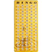 Mr Chips Jam-Proof Finger Tip Master Bingo Card With Sliding Windows - Large Cardboard Bingo Calling Card - Gold Rush Style