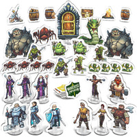 Wanderers Emporium 36X Premium Flat Dnd Miniatures With Bases | Dungeons And Dragons Starter Set 5E Mini Figures (Essentials Pack  36  Miniatures)