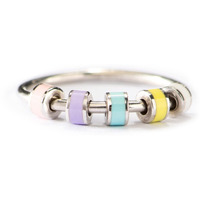 Storyjewellery Fidget Rings For Women  Anxiety Ring For Women  Silver Enamel Fidget Rings  Fidget Rings For Anxiety For Women  Gifts For Women(All Plated Mac 07)