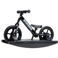 Strider 12  Sport Bike (Black) + Rocking Base - Helps Teach Baby How To Ride A Balance Bicycle - For Kids 0 To 4 Years - Easy Assembly & Adjustments