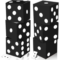 Tinlade 6 Pcs Large Casino Dice Boxes 11 In Casino Theme Party Decoration Vegas Jumbo Giant Dice Centerpieces Table Top Dice Casino Night Las Vegas Graduation Prom Birthday Party Supply(Black)