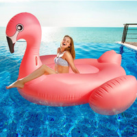 Turnmeon 102"" Giant Flamingo Pool Float Inflatable Summer Beach Float Swimming Pool Party Toys Ride-On Lounge Raft Water Pool Floatie For 2-4 Multi Players Adults Kids Lake Floats  Flamingo/Unicorn