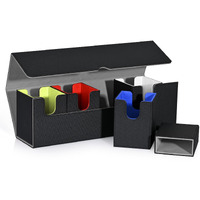 Uaono Card Storage Box With Dice Tray For Mtg  5 In 1 Card Deck Case Holds 900+ Unsleeved Cards  Strong Magnet Card Organizer For Magic Commander Tcg Ccg Sports Cards (Colorful)