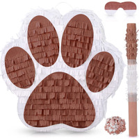 Small Dog Paw Piata Puppy Birthday Party Supplies Animal Themed Birthday Piata With Blindfold Bat Confetti For Pet Cow Themed Party Baby Shower Decorations Favors(Coffee)