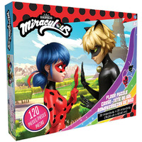Miraculous Ladybug Kids Floor Puzzle Featuring Lady & Cat Noir. Educational Gifts For Boys And Girls. Colorful Pieces Fit Together Perfectly. Great Birthday Gift For Boys  And Girls