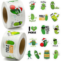 Beyumi 1000Pcs Pickle Cartoon Stickers For Kids In 2 Rolls Funny Graphic Aesthetics Cucumber Stickers Waterproof Vinyl Decals For Laptop Bottle Phone Skateboard Guitar Luggage Party Decor Gifts Teens