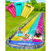 Jambo 20Ft Xl Premium 3 Lane Slip Splash And Slide With 3 Bodyboards  Heavy Duty Water Slide- Advanced 3-Way Water Sprinkler System  Backyard Waterslide Outdoor Water Toys N Slides For Kids Splash Pad