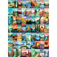 National Parks Puzzle For Adults 1000 Pieces  Travel Poster Landscape Puzzle Including Zion Yellowstone Yosemite  Nature Jigsaw Puzzles Scenery Mountain Scene