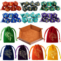 Dnd Dice Set 42 Pcs Polyhedral Dungeons And Dragons Rolling Dice For D&D Rpg Mtg Table Games Dice Bulk With Colorful Drawstring Bags And Dice Tray (Single)