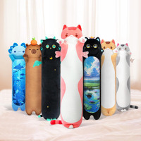 Caaaat Long Cat Plush  Cute Cat Stuffed Animals Soft Plushies  Kitten Kawaii Kids Plush Cat Body Pillow Doll Plush Toys For Girls (Pink Cat 28 Inch)