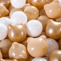 Gogoso Bear Ball Pit Balls Shapes -Bpa Free Fun Balls Crush Proof Pool Balls Toy For Baby Boys Girls Playhouse Pool Birthday Party Decoration Pearl Brown+Beige+White 100Pcs 1 Sets