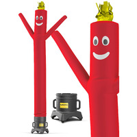 Lookourway Air Dancers Inflatable Tube Man Set - 10Ft Tall Wacky Waving Inflatable Dancing Tube Guy With 12-Inch Diameter Blower For Business Promotion - Red