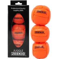 Zeekio - Galaxy Juggling Ball - Professional Grade - Suitable For All Levels & Ages - Premium 12 Panel Genuine Leather Ball Durable - 130 Grams 67Mm - Single Ball - Orange