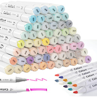 Caliart Pastel Markers  61 Colors Dual Tip Alcohol Markers  Easter Basket Stuffers For Kids Teens Toddler  Sketch Pens Permanent Art Markers Set For Adult Book Eggs Decorations Gift Drawing Supplies