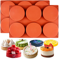 Funshowcase Round Disc Baking Silicone Mold 6-Cavity  4Inch 2-Bundle