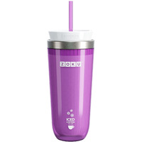 Zoku Instant Iced Coffee Maker  Reusable Beverage Chiller Cools Hot Beverages In Minutes Without Dilution  Portable 11-Ounce Tumbler With Spill-Resistant Lid And Straw  Purple
