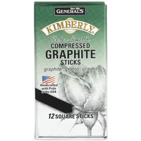 Kimberly 974-4B Non-Toxic Medium Firm Graphite Stick  4B Tip  3"" Size (Pack Of 12)  1/4 In