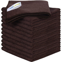 Sinland Absorbent Microfiber Dish Cloth Kitchen No Streak Cleaning Cloth Dish Rags Lens Cloths 12 Inch X 12 Inch 12 Pack Dark Brown