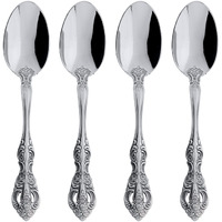 Oneida Michelangelo Fine Flatware Teaspoons  Set Of 4   18/10 Stainless Steel  Silverware Set  Dishwasher Safe