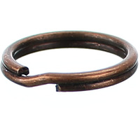 Cleverdelights 9/16"" Key Rings - Antique Copper Color - 100 Pack - Strong Split Key Rings
