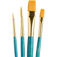 Princeton Realvalue Paintbrush  Round 1 4  Wash 1/4  Flat 1/2  Blue
