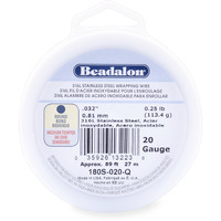 Beadalon 316L Stainless Steel Wrapping Wire  Round  20 Gauge  Round  89 Feet  1/4 Pound