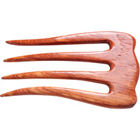 Marycrafts Wooden Rosy Simple Hair Comb  Hair Pin  4 Prongs Hair Fork  Hair Accessory Handmade 5""