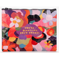 Blue Q Zipper Pouch  You'Re Beautiful  Don'T Change. Great For Organizing Larger Bags. Features A Chunky Sturdy Zipper  Easy-To-Wipe-Clean  Made From 95% Recycled Material  7.25""H X 9.5""W