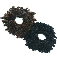 Orangetag 2Pack Volumising Scrunchie Big Hair Tie Ring Hijab Volumizer Khaleeji Headwear Dark Coffer & Black